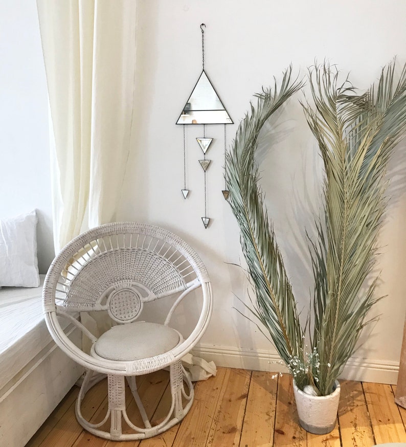 Triangle wall hanging Geometric wall decor Boho Wall Mirror Etsy