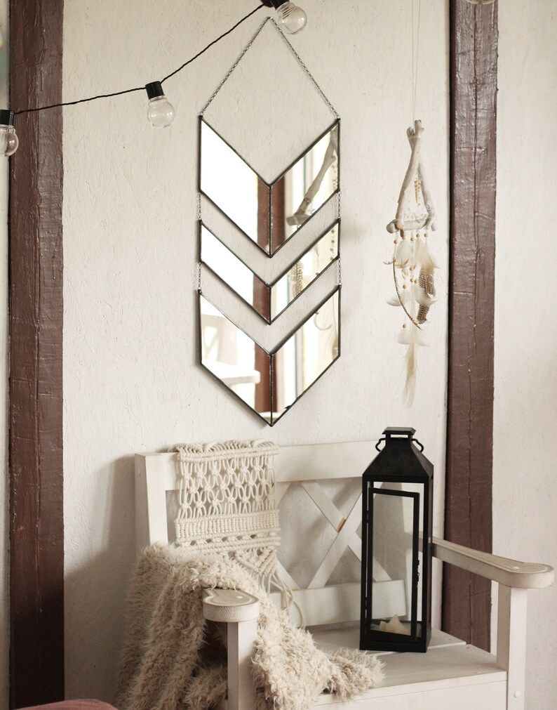 Tribal wall art Hanging mirror boho mirror wall decor boho Etsy