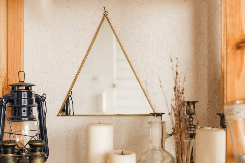 Triangle Wall Art Boho Decor Geometric Wall Hanging Etsy