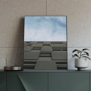 Abstract modern architecture photography, France, Sky, Minimalism, Geometric, Fine Art Print, Wall art, Home Decor, Original Print, Gift