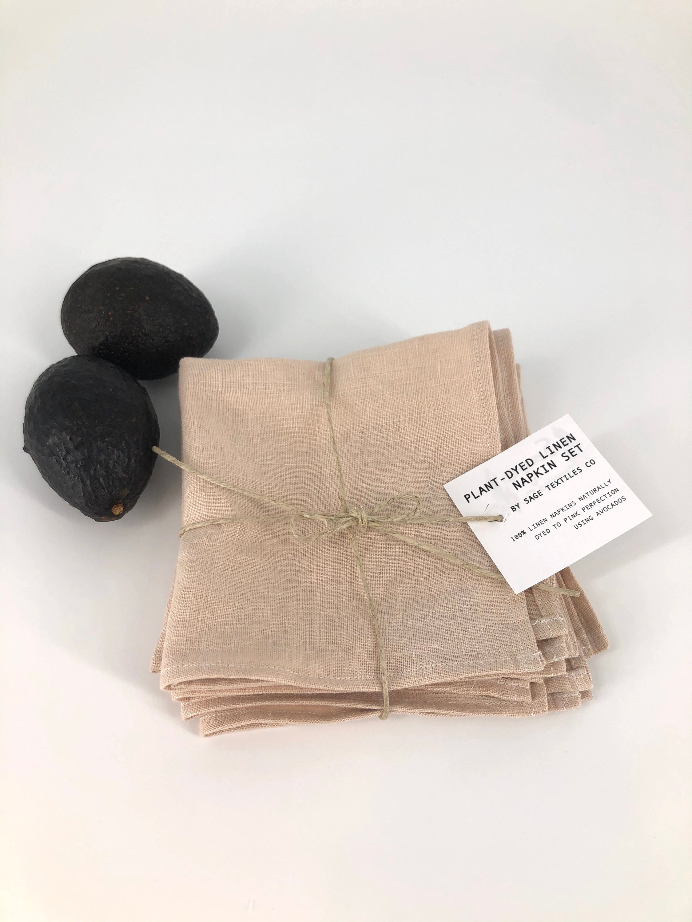 Natural dye Linen Napkin Set of 4 Botanically dyed pink Etsy