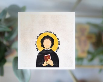 St. Elizabeth Ann Seton Illustration, 6x6 inch Catholic Saint Wall Art