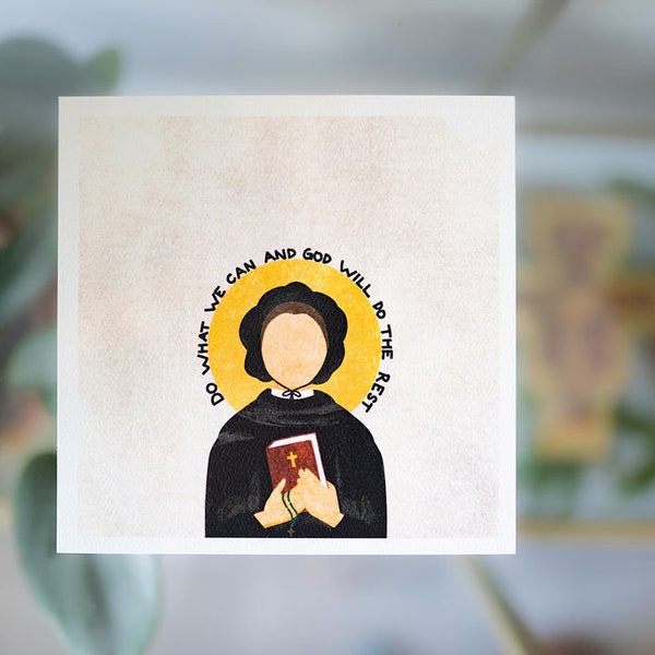 St. Elizabeth Ann Seton Illustration, 6x6 inch Catholic Saint Wall Art