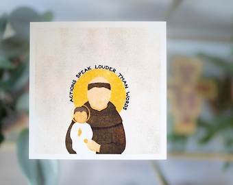 St. Anthony of Padua Illustration, 6x6 inch Catholic Saint Wall Art