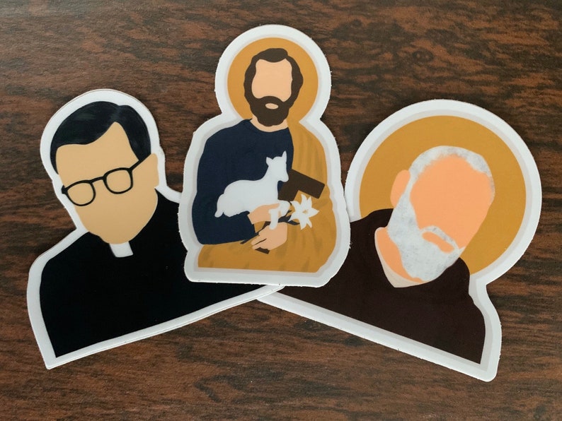 Catholic Sticker Set Male Saints Vinyl Stickers | Etsy