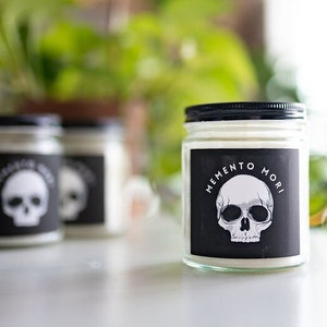 Memento Mori Candle, Skull Candle, Skull Scented Candle, 9oz