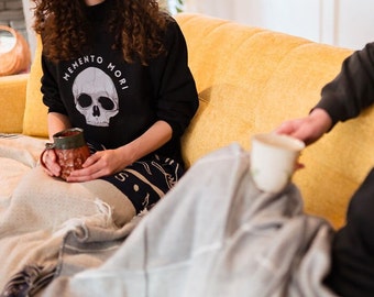 Memento Mori Sweatshirt, Skull Cropped Hoodie, Crop Hoodie