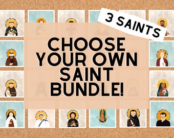 Choose Your Own Catholic Saint Bundle! 3 Saint 6x6 Illustration Art Prints