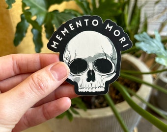 Memento Mori Magnet, Remember Death Catholic Skull 3" Magnet or Sticker