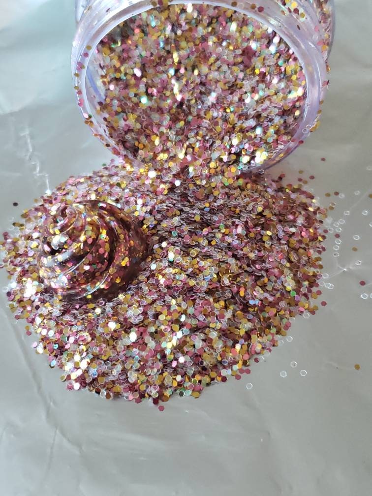 Rose Gold Holographic Chunky Glitter
