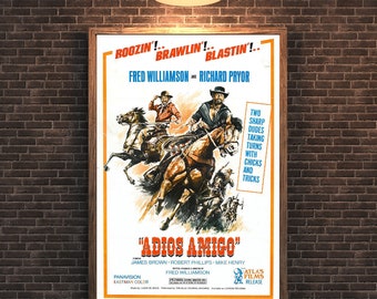 Adiós Amigo Movie Poster - Vintage Western Comedy Collectible Art Print