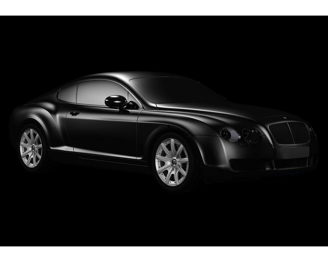 Wall Art Poster Black And White Car Bentley Coupe For Car Etsy