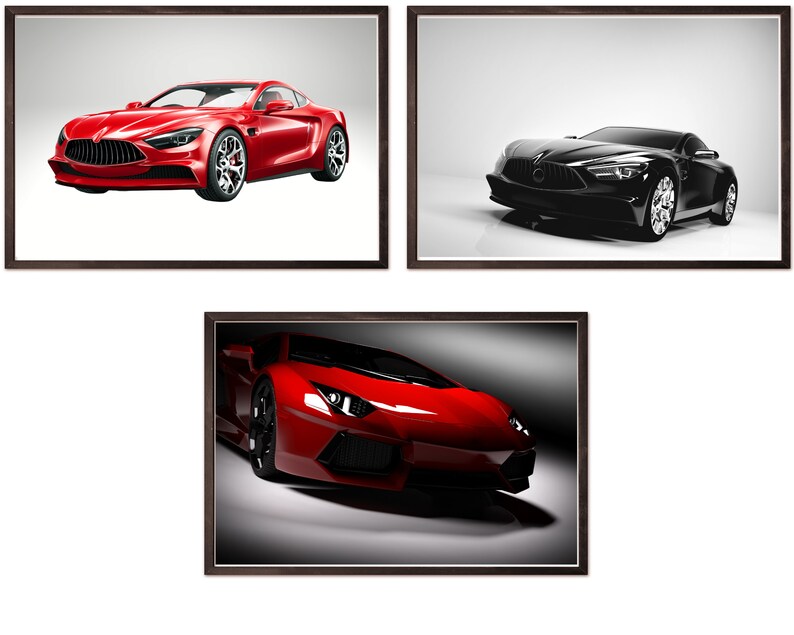 Cars Posters Sports Car Art Wall Poster Kids Bedroom Super Car Etsy