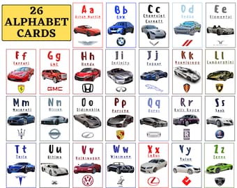 Car Flashcard Etsy