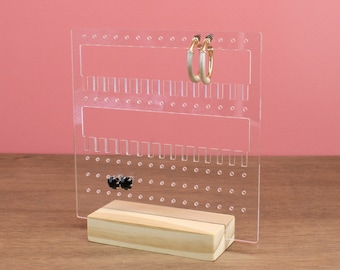 Earring Holder Stand - Clear Acrylic Stud Earrings Organiser - Jewellery Display | Gift for Her, Earring Holder, Earring Organizer