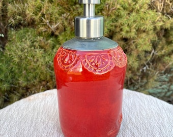 Handmade Soap Lotion Dispenser, Pottery, Ceramic Pump Bottle