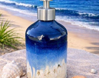 Handmade Soap Pump, Pottery Lotion Dispenser, Ceramic Bottle