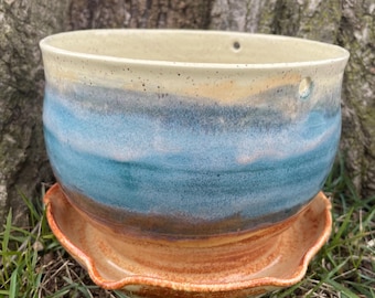 Handmade Pottery Plant Pot, Ceramic Hanging Planter, Stoneware Pot
