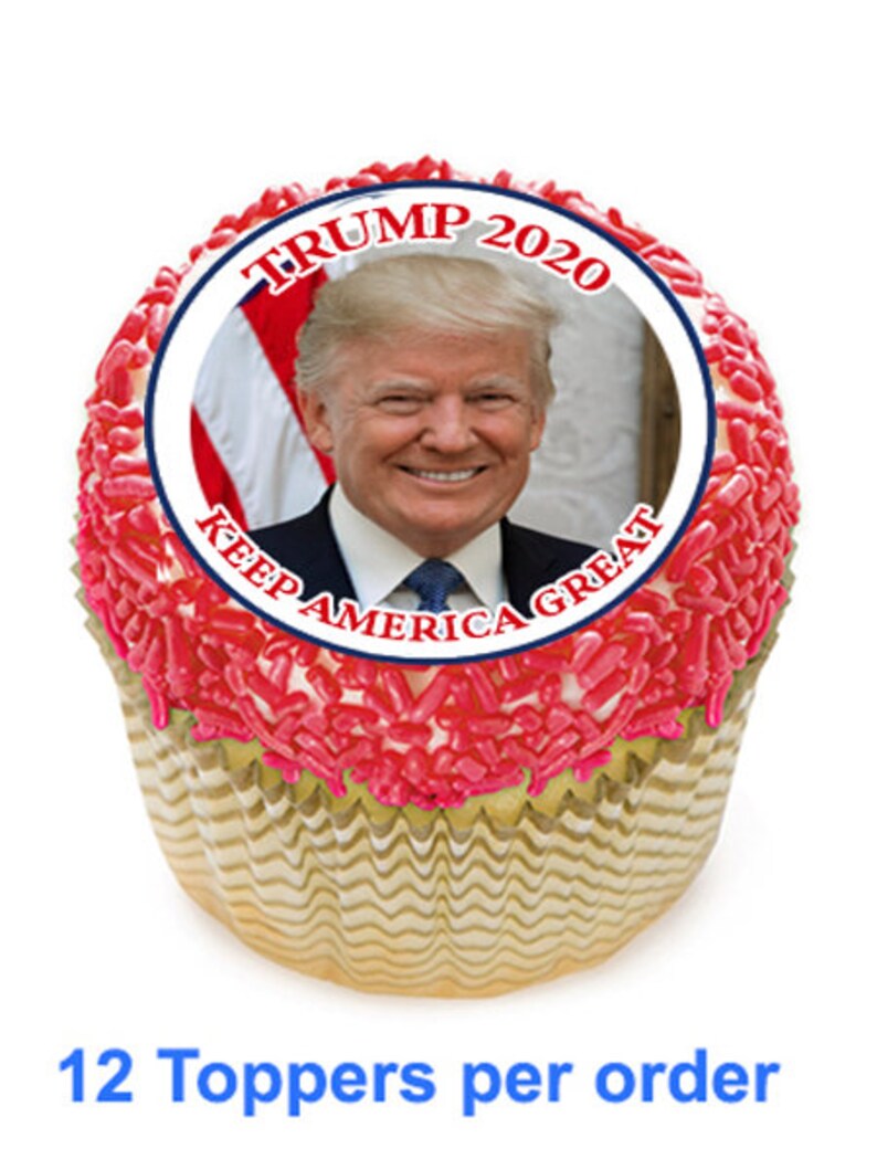 Trump 2020 president cupcake cookie tops edible wafer paper | Etsy