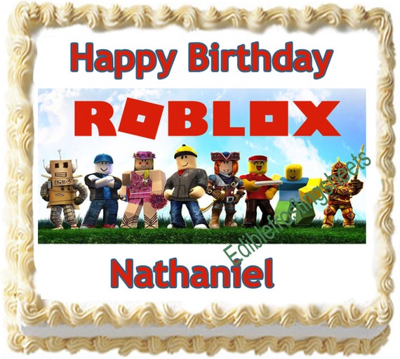 Roblox Birthday Cake Top Edible Frosting Sheet Edible Icing Etsy - roblox birthday cake 2021