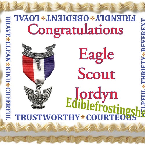 Eagle Scout cake frosting sheet court of honor edible icing boy scouts cub scouts