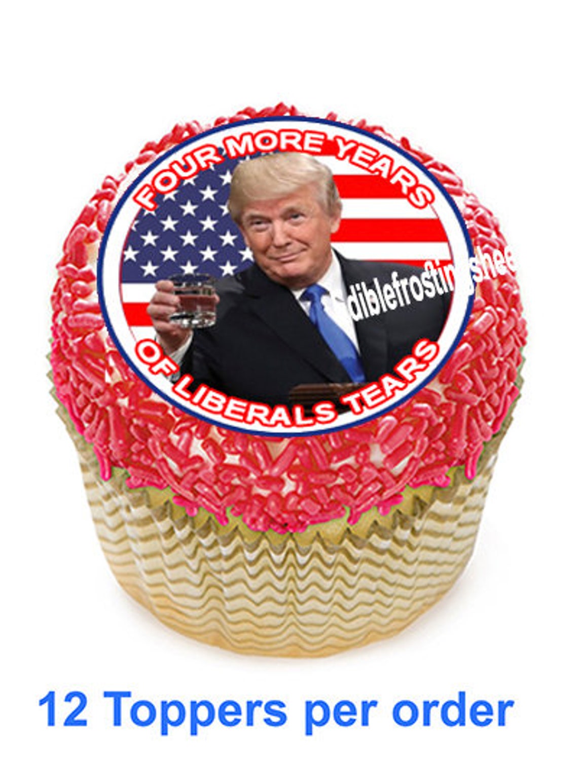 Trump 2020 president cupcake cookie tops edible wafer paper Etsy