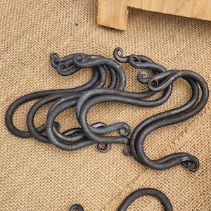 Large S-hooks Hand Forged Storage Organization Blacksmith Made Heavy Duty Campfire Cooking Dutch Oven wrought iron