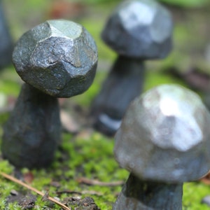 Mini Mushrooms, house plant accessory, pixie garden, hand forged, wrought iron
