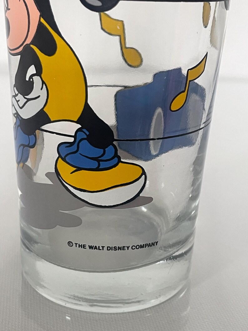 Vintage Collectible Walt Disney Mickey Mouse baseball glass tumbler and Minnie dancing boombox image 2