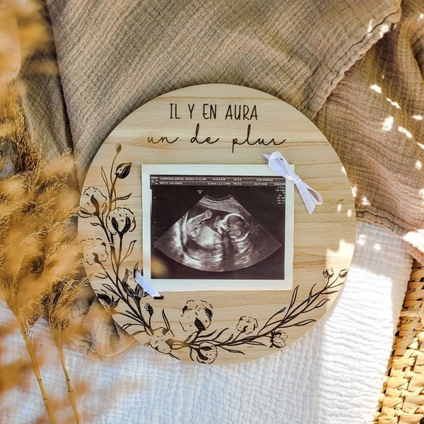 Pregnancy announcement, pregnancy sticker, announcement of a growing family, ultrasound frame, pregnancy souvenir, personalized sticker.