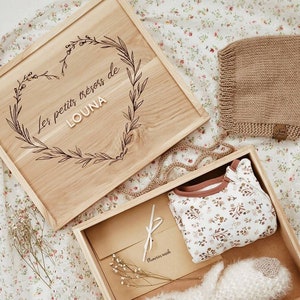 Boîte à souvenirs en bois, boîte personnalisée, boîte souvenir de bébé, souvenir de naissance, souvenir de grossesse, boîte de bois.
