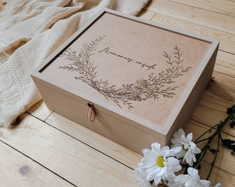 Family box, keepsake box, Wood Personalized box, wooden memory box with lid, keepsake gift box, Handmade engraved box. Gift box for baby,
