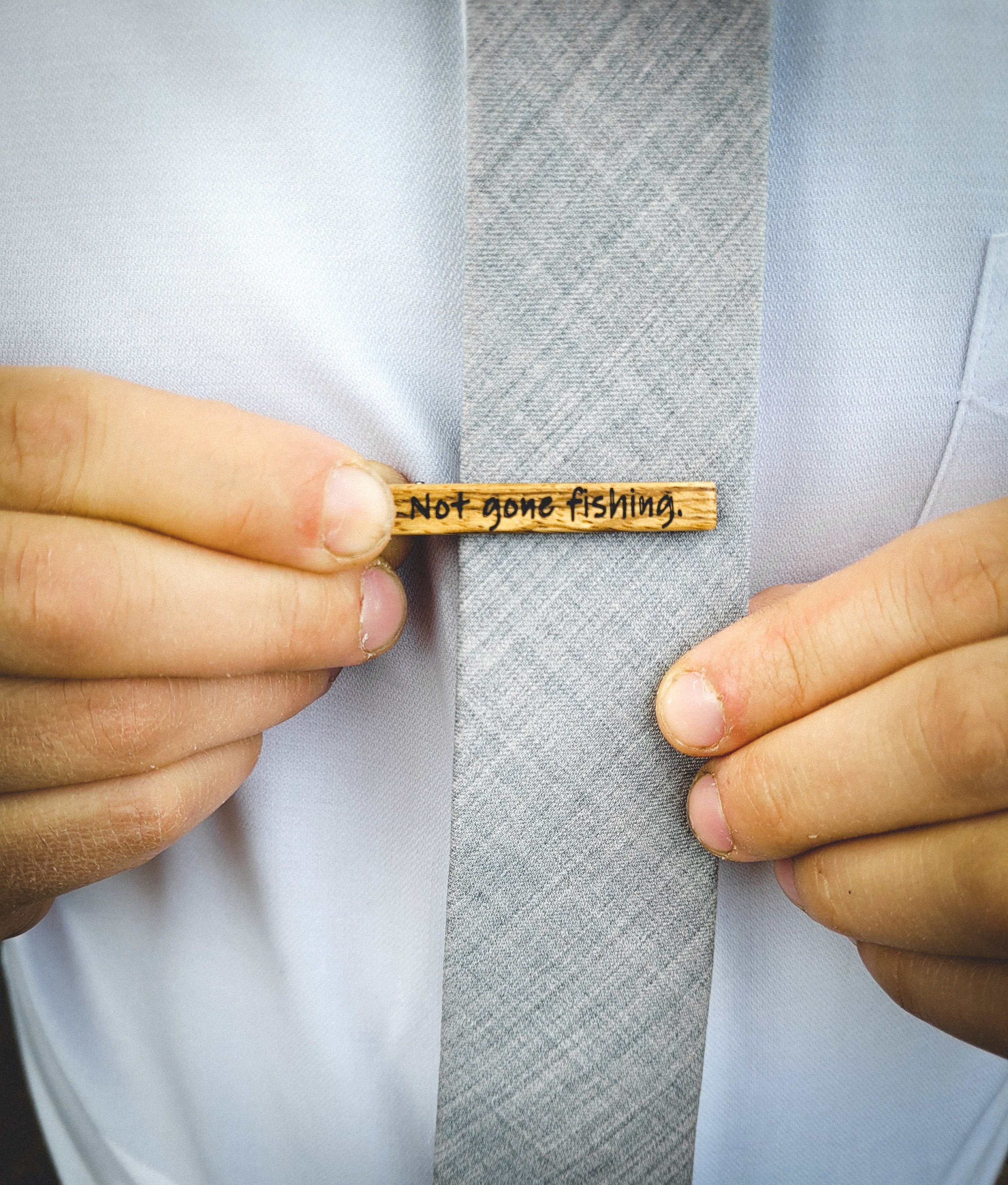 Funny mens wedding accessories humorist wooden tie clip Etsy