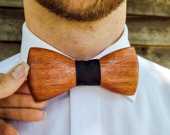 Father son matching wooden bow tie, granadillo personalised wood bowtie, matching father son bowties, groomsmen gifts personalized, groom