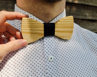 wooden bow tie, ash personalised wood bowtie, matching father son bowties, groomsmen gifts personalized, groom boho bowtie,