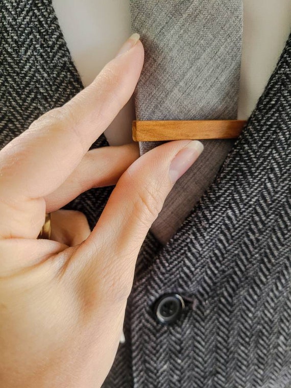 Wooden Tie Clip, Wood Tie Bar, Mens Wedding Accessories, Tie Clip Wood, Personalised Wooden Tie Clip, Minimalist Tie Clip, Gift for Him