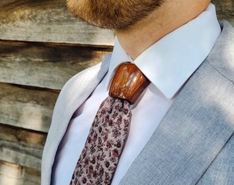 Tie knot - Gift ideas for men - (Rosewood) wood tie knot - boho wedding - dapper bespoke suit - Fathers day gifts - mens style - office wear