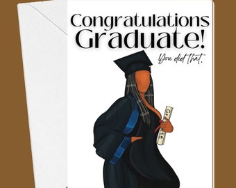 Black Girl Graduation Card | Graduation Black Girl Card | Congratulations | Black Woman Graduating | Graduation Girl Card