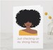 Afro Girl Strong Friend Card #02 | Card Of Encouragement | Black Woman Card 3 Card Set | African Americn Black Greeting Cards 