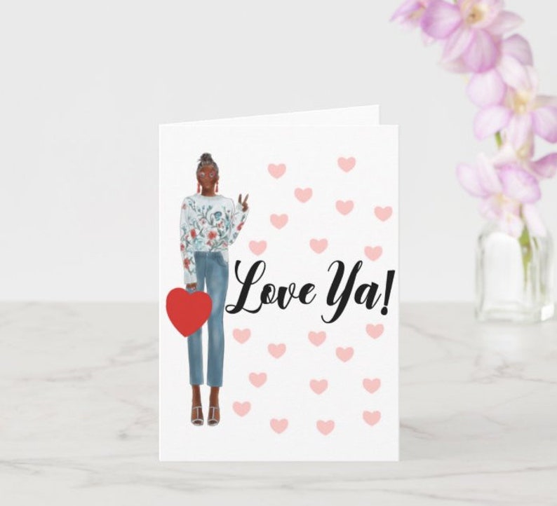 Love Ya Card 14 Set of 3 All Occasion Card African American Etsy