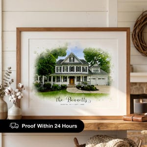 Custom House Portrait from Photo, Realtor Closing Gift, Watercolor House Painting, House Warming Gift, First Home Art, Homeowner Gift
