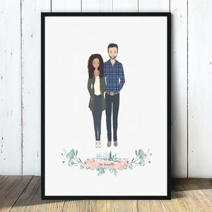 Custom Family Portrait | Family Portrait Illustration | Custom Couple Illustration | Personalized Wedding Illustration | Bride and Groom