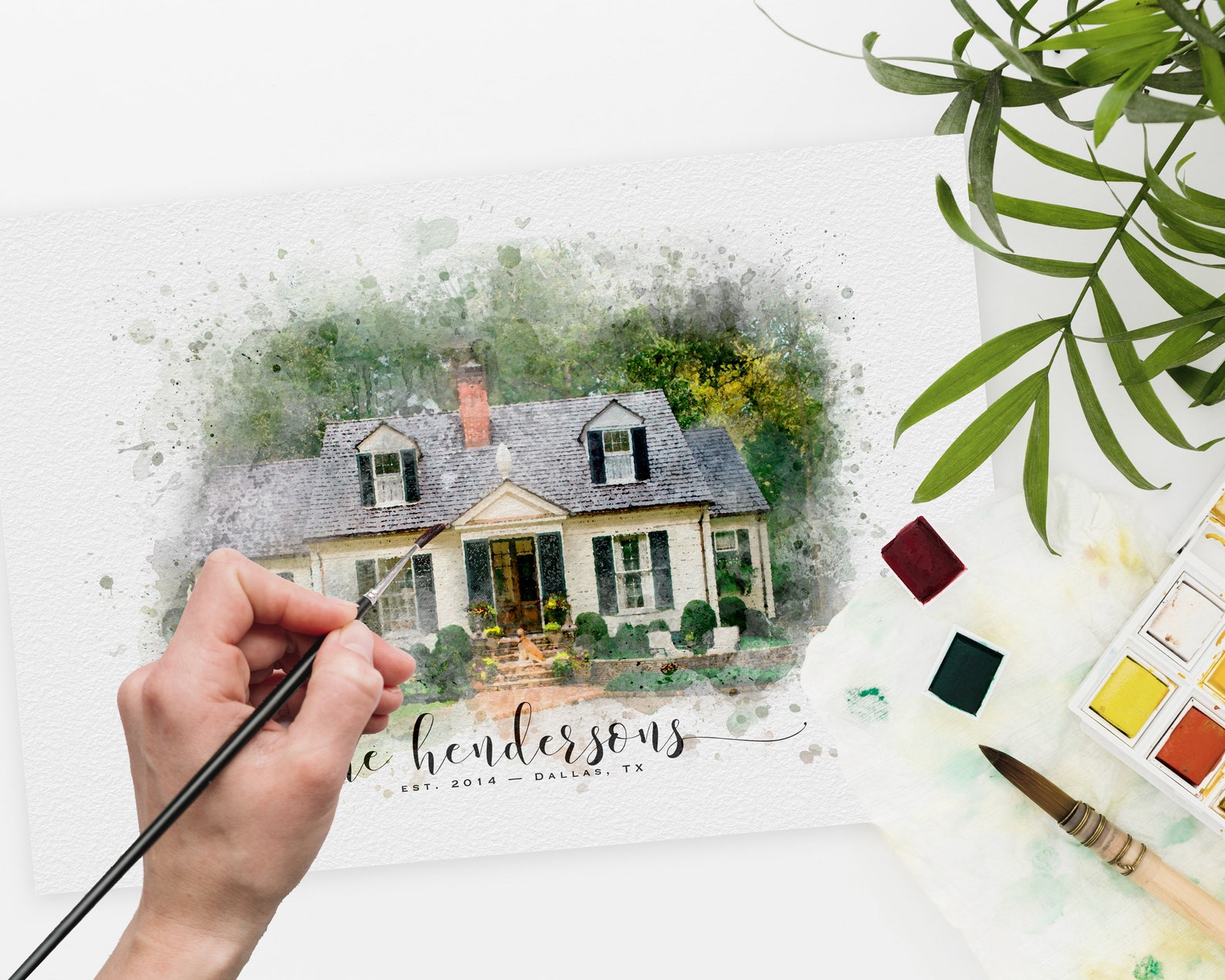 Custom Watercolor Home Art Watercolor House Painting Etsy