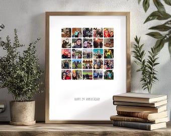 Custom Photo Collage | Personalized Collage | 25 Instagram Picture Collage | Engagement Gift| Anniversary Gift | Wedding Gift | 25 Images