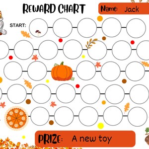 fall reward chart for kids