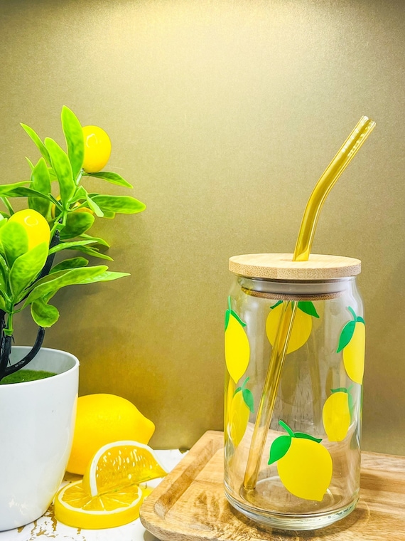 Lemon Beer Can Glass Cup, Iced Coffee Aesthetic Cup Glass, Cups - Yahoo  Shopping