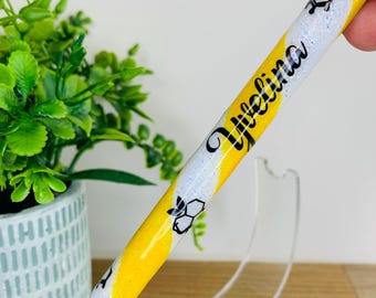 Glitter Bee Pen, Honeybee Glitter Pen, Glitter pen, Custom Name, Personalized gift, Custom Gift
