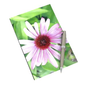 Giornale cartaceo con copertina fotografica margherita rosa, piccolo quaderno per borsa/borsa, carta foderata regolata dal college per liste o note