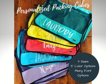 Personalized Packing Cubes - Mesh Bags - Matching Bag Sets - Name Bags - Packing Cube Set - Packing Cubes for Camp - Travel Bags - Custom