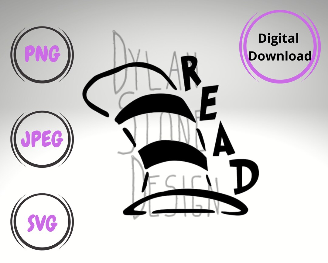 Seuss Read - SVG - PNG - Cat in the Hat Svg - SVG for Shirt - Seuss Svg ...
